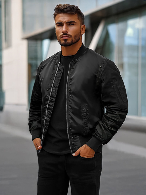 Kurtka przejściowa męska bomberka czarna OZONEE O/8905Z