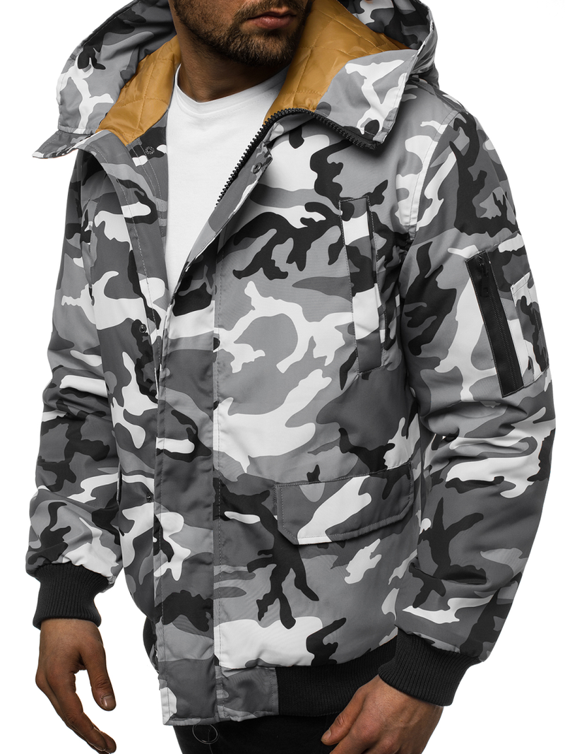 Kurtka zimowa męska moro-szara OZONEE JS/2019005