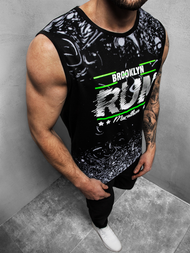 T-Shirt bez rękawów męski czarny OZONEE JS/KS2075Z