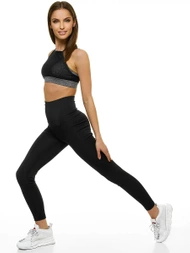 Жіночий спортивний бюстгальтер Чорно-Графiтовий OZONEE JS/WX1092