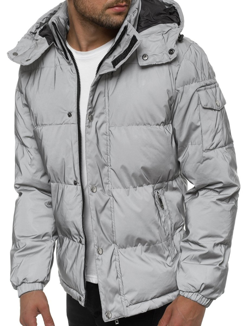 Kurtka męska zimowa srebrna OZONEE JB/JP1167