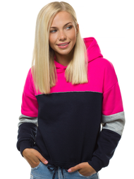 Bluza z kapturem damska granatowa OZONEE JS/KSW2017