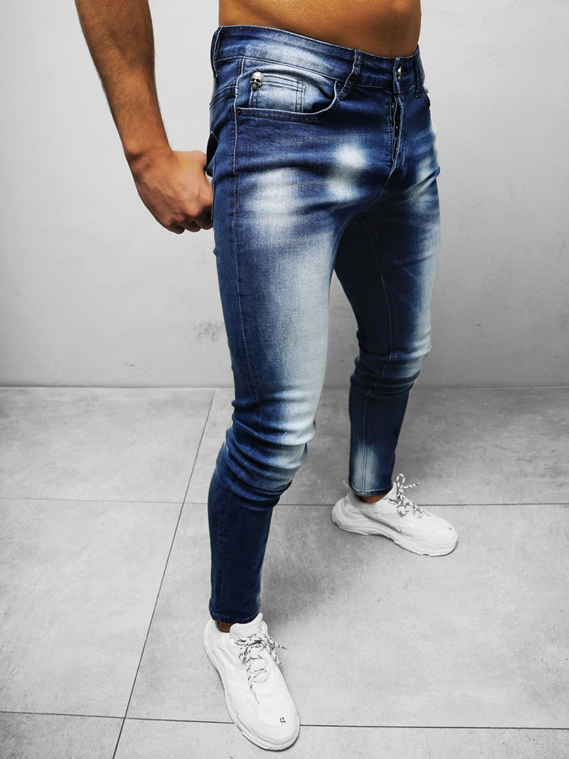 Spodnie jeansowe męskie ciemnoniebieskie OZONEE NB/MP0019BS