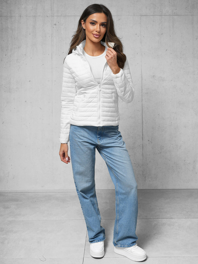 Kurtka damska pikowana biała OZONEE O/H117Z