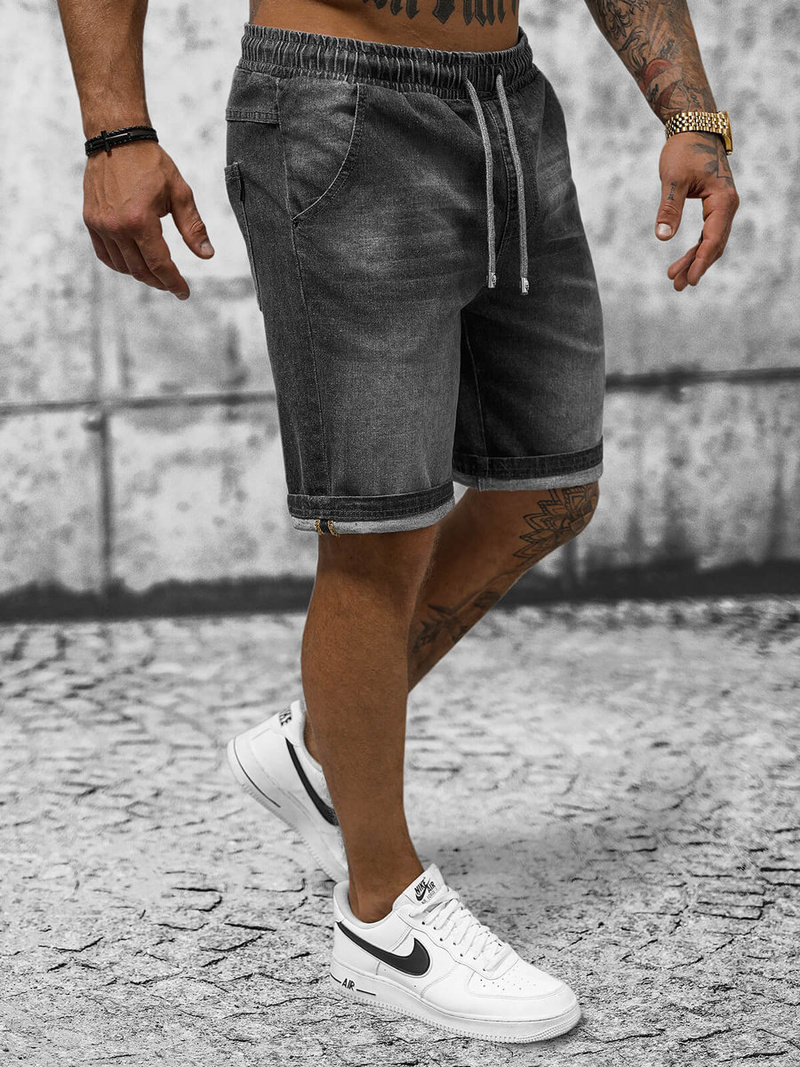 Шорти джинові чоловічі чорнi OZONEE NB/MP0276GS