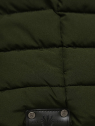 Kurtka zimowa damska długa pikowana khaki OZONEE O/W377Z