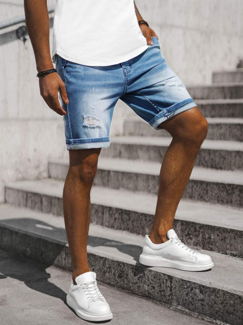 Чоловічі шорти джинси Яскраво-Синi OZONEE NB/MP0036BC/1Z