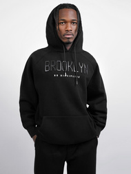 Bluza z kapturem oversize czarna OZONEE O/SWE23040