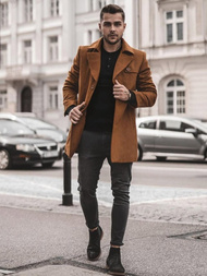 Пальто чоловіче Гiрчичне OZONEE N/5922Z