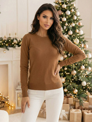 Sweter damski camelowy OZONEE JS/8005/7Z