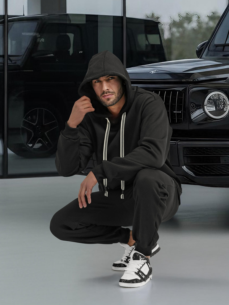 Komplet dresowy męski czarny OZONEE O/3C582AB