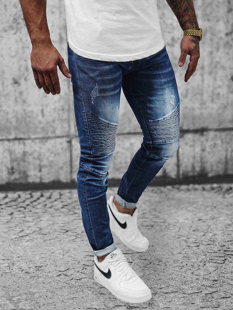 Spodnie jeansowe męskie niebieskie OZONEE NB/MP0028BZ
