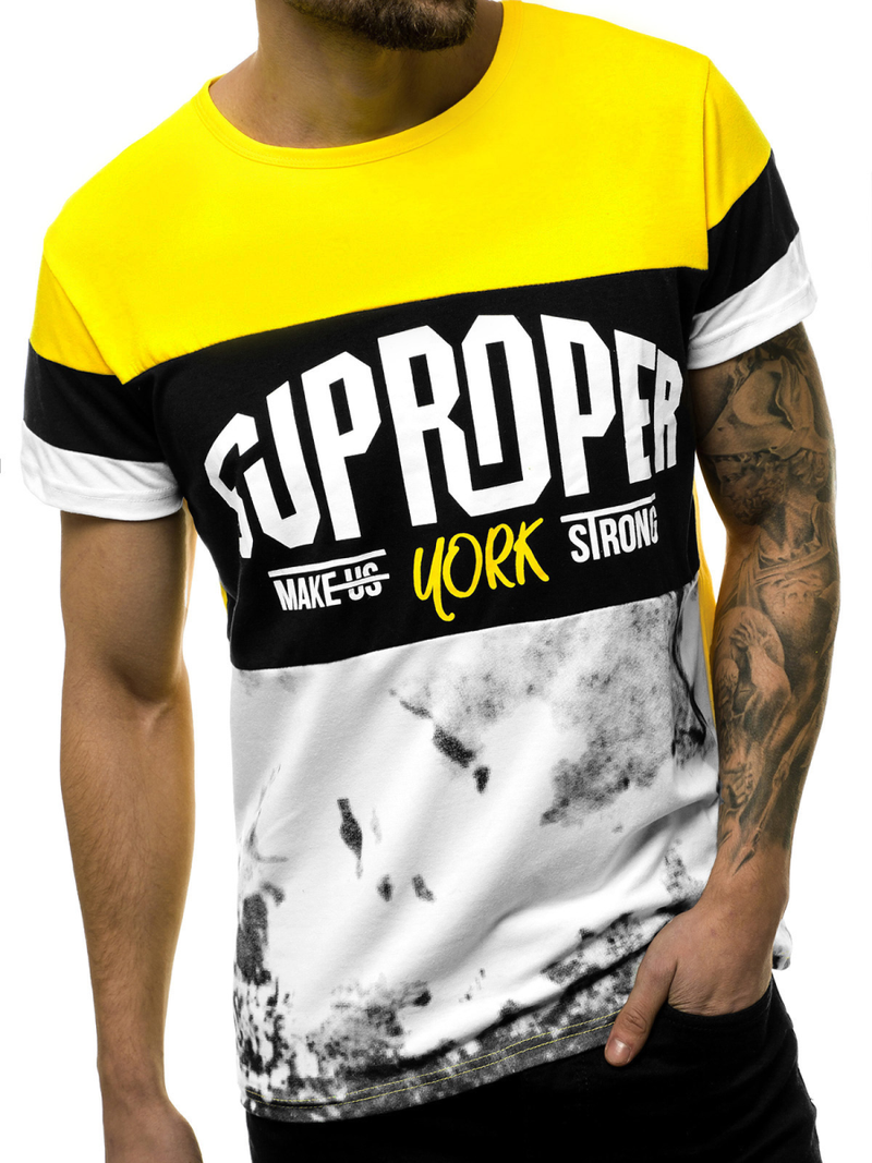 Футболка чоловіча Жовта OZONEE JS/KS1974