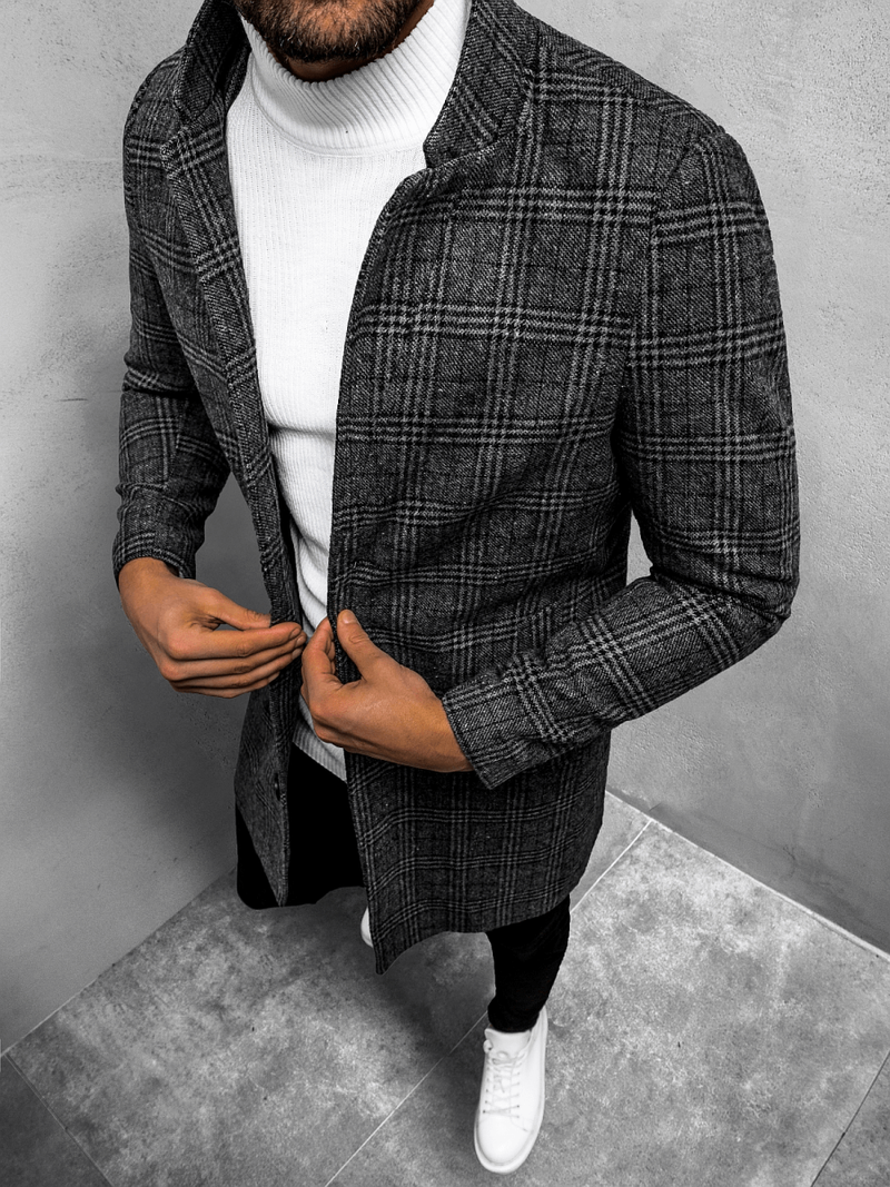 Пальто чоловіче сіро-графітовий OZONEE O/5628