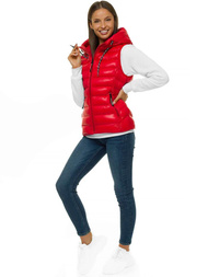 Стьобаний жіночий жилет Червона OZONEE N/6816/11