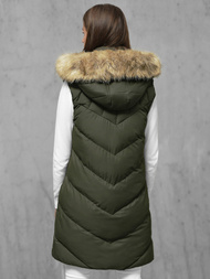 Стьобаний жіночий жилет Зелена OZONEE JS/M787/136