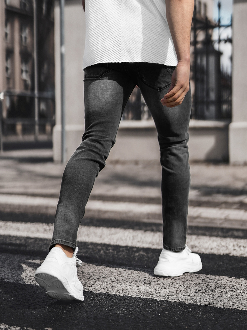 Spodnie jeansowe męskie czarne OZONEE NB/MP0057N