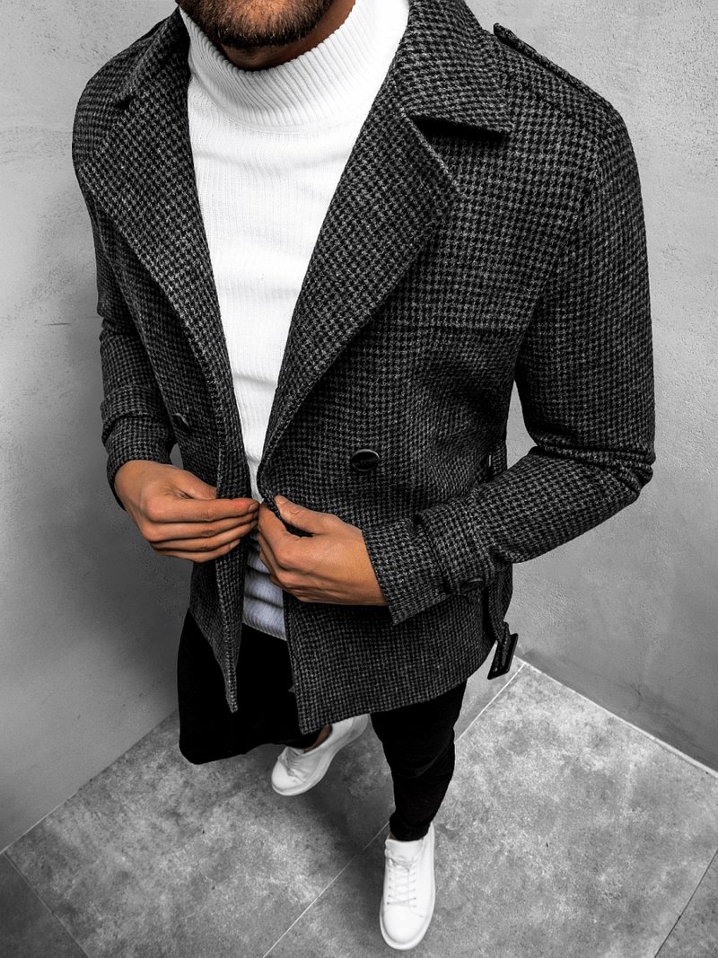 Пальто чоловіче Темно-сіро-Чорний OZONEE O/5627