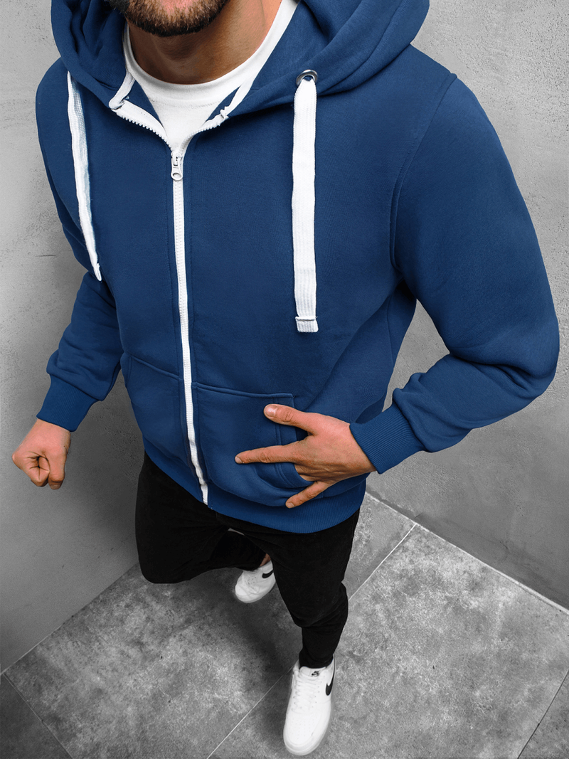 Bluza męska rozpinana z kapturem granatowa OZONEE O/11039