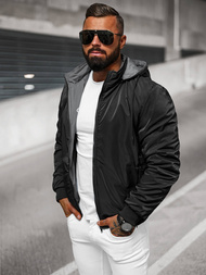 Kurtka męska dwustronna grafitowa/czarna OZONEE JS/84M3038/392