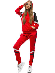 Spodnie dresowe damskie czerwone OZONEE JS/JK88115/18