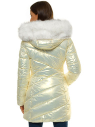 Kurtka zimowa damska parka z futerkiem biała OZONEE O/DK026/10