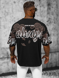 T-shirt męski oversize czarny OZONEE O/3432