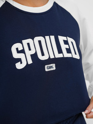 Komplet dresowy damski dwuczęściowy granatowo-biały OZONEE JS/M58631AB