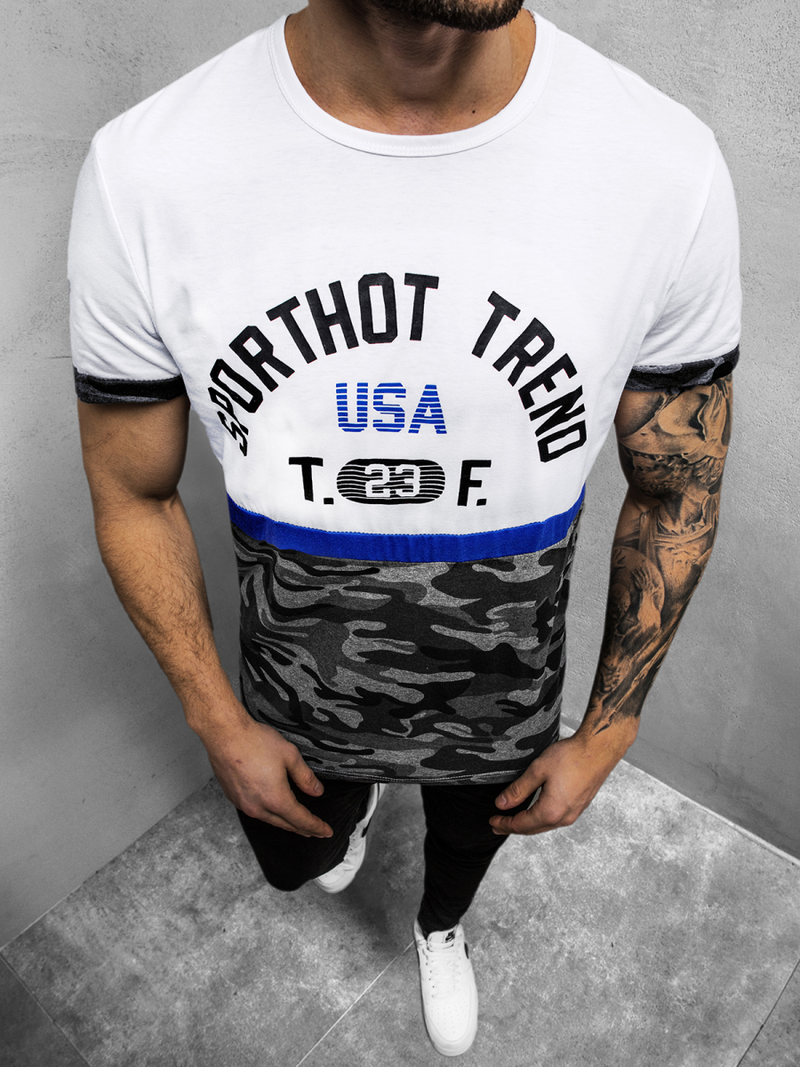 T-Shirt męski biały OZONEE JS/SS10983Z