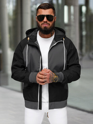 Kurtka męska bomberka czarna OZONEE JS/5M3213/392