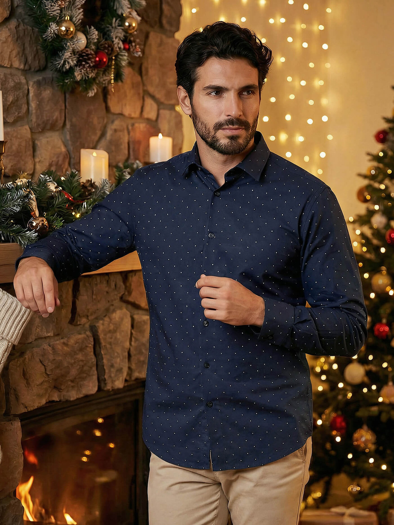 Cорочка чоловіча tемно-cиня OZONEE V/V181Z