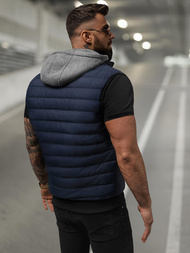 Kamizelka męska pikowana z kapturem granatowa OZONEE JS/8M983/215