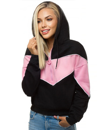 Bluza z kapturem damska czarna OZONEE JS/KSW2036
