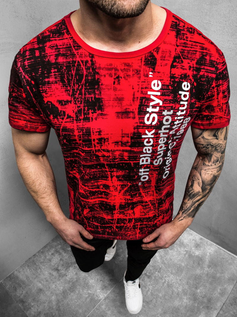 T-Shirt męski czerwony OZONEE JS/SS10920Z
