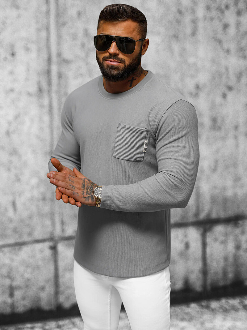 Толстовка чоловіча сірий OZONEE O/TB2232