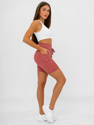 Legginsy krótkie damskie kolarki burgundowe OZONEE JS/XY24026S
