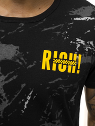 T-Shirt męski czarny OZONEE JS/KS1976Z