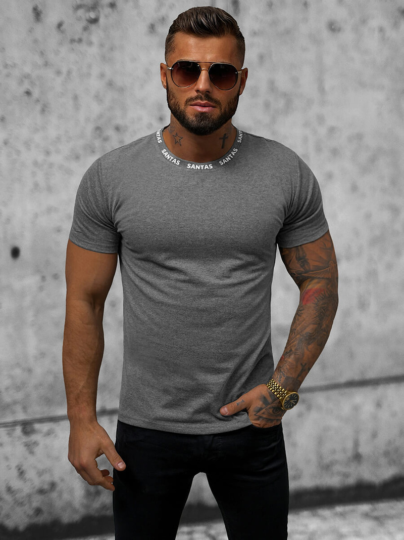 T-shirt męski grafitowy OZONEE JS/8T228/5