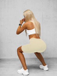 Legginsy krótkie damskie kolarki ecru OZONEE O/K5-J