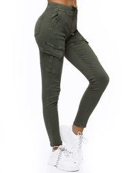 Spodnie damskie chino materiałowe khaki OZONEE O/LC647/29