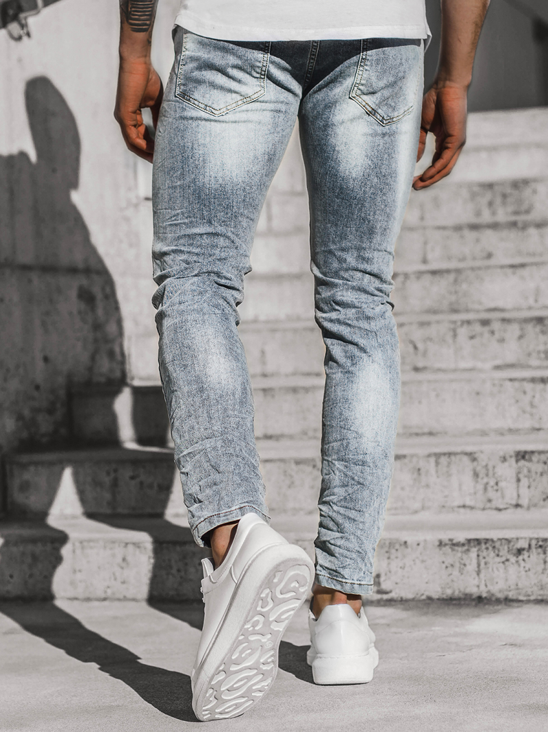 Spodnie męskie jeans niebieskie OZONEE T/7509