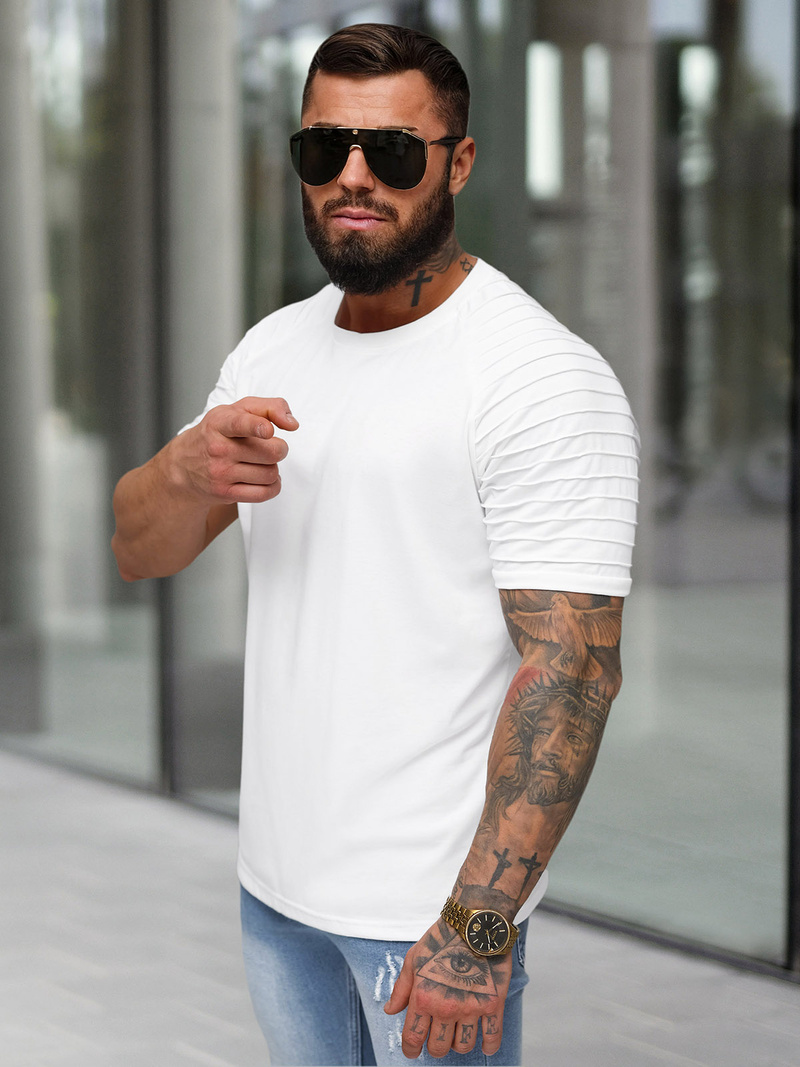 T-shirt męski biały OZONEE JS/8T88/1Z