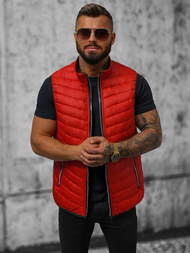 Kamizelka męska pikowana ciemno-czerwona OZONEE N/7103/5Z