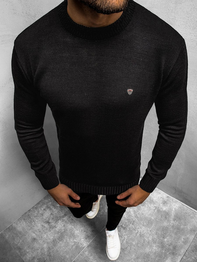 Sweter męski czarny OZONEE O/KS02Z