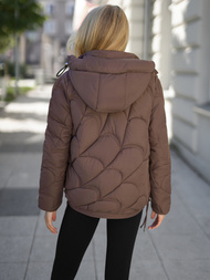 Kurtka zimowa damska pikowana czekoladowa OZONEE JS/5M3336/158
