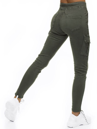 Spodnie damskie chino materiałowe khaki OZONEE O/LC647/29