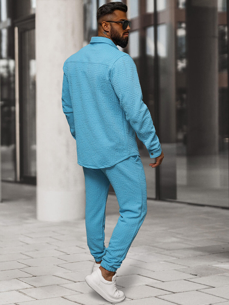 Komplet męski jasno-niebieski - koszula i spodnie OZONEE O/3C105