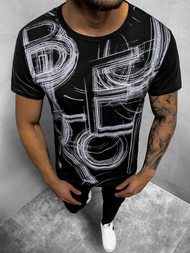 T-Shirt męski z nadrukiem czarny OZONEE JS/KS2525Z