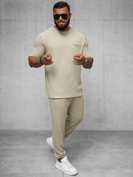 T-shirt męski beżowy OZONEE O/Y960T