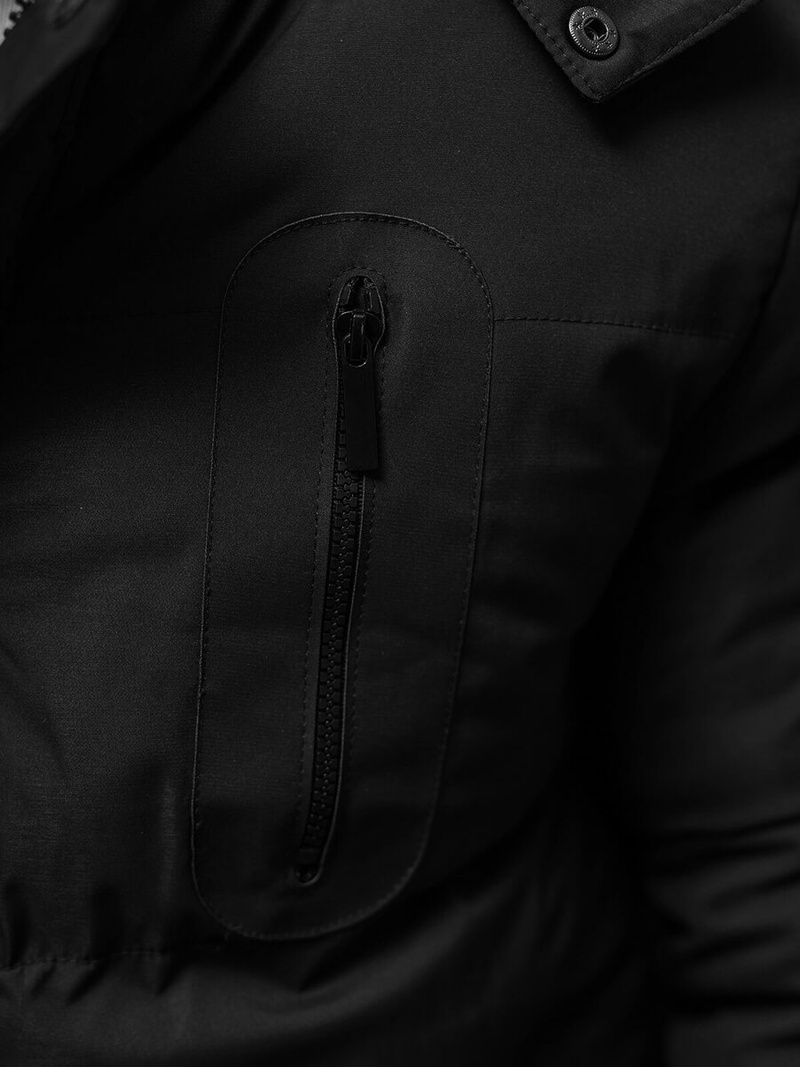 Kurtka zimowa męska pikowana czarna OZONEE JS/5M3118/392